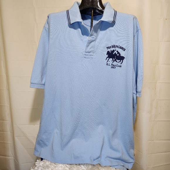 Ralph Lauren Men's Blue Polo Shirt RL Two Horses - Picture 10 of 10